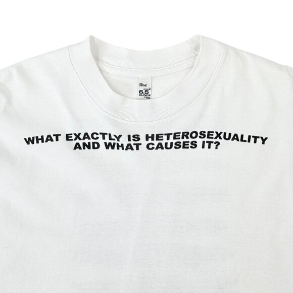 Willie Norris Workshop White "What Is Heterosexuality?” Limited Edition T-Shirt - Picture 3 of 8